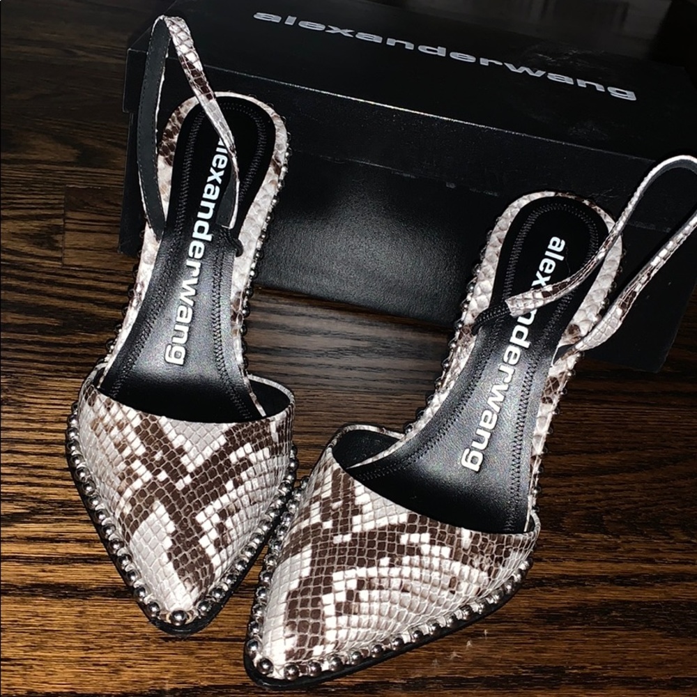 Alexander Wang Ryna python sling back heels